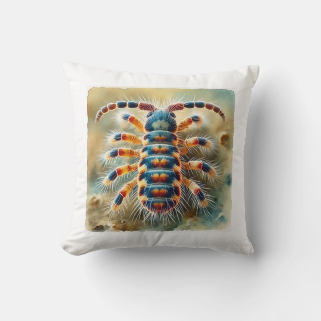 Coussin Springtail Insect 270824IREF213 - Watercolor (Recto)