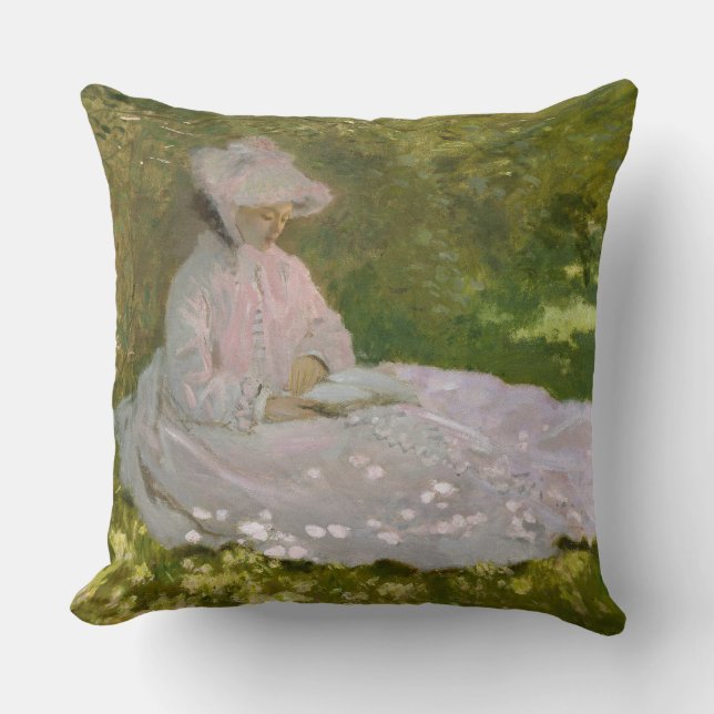 Coussin Springtime, Impressionist Portrait, Claude Monet (Recto)