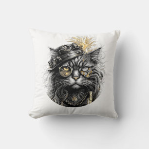 Coussin Sprocket-Paws Le Chat Steampunk Funky