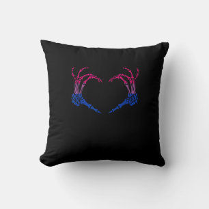 Coussin Squelette Coeur Bisexuel Lgbt-Q Pride Crâne Main