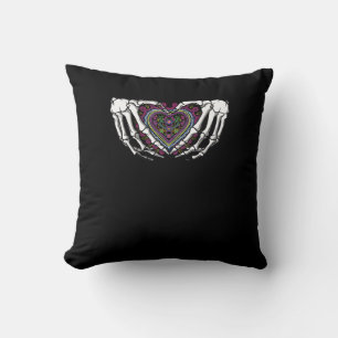 Coussin Squelette Coeur Mains Muertos Mexicain Jour De La