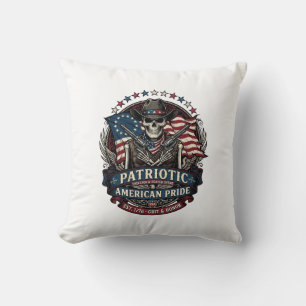 Coussin Squelette Cowboy Patriotique Squelette Dark Patrio