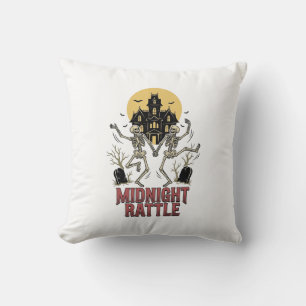 Coussin Squelette dansant Halloween Manoir hanté Vintage G
