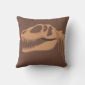 Coussin Squelette de dinosaure T-rex fossile marron chambr (Verso)