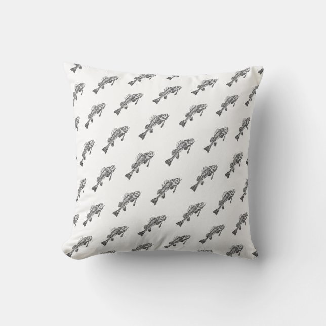 Coussin Squelette de poisson (Recto)