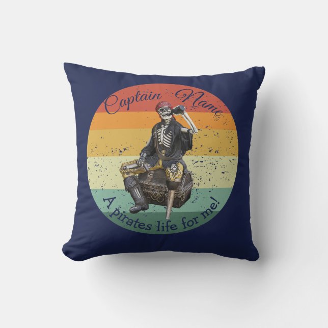 Coussin Squelette de rhum nautique Pirate (Recto)