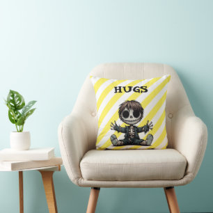Coussin squelette déplaisant donnant des câlins dessin ani