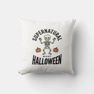 Coussin Squelette d'Halloween Surnaturel Drôle Vintage_1
