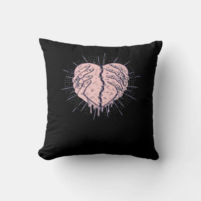 Coussin Squelette Main Avec Coeur Classique (Recto)
