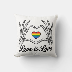 Coussin Squelette Mains Arc-en-ciel Cœur Amour Est Amour C