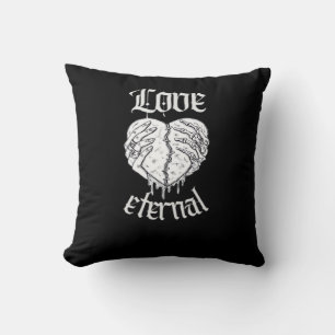 Coussin Squelette Mains Coeur Gothique Classique