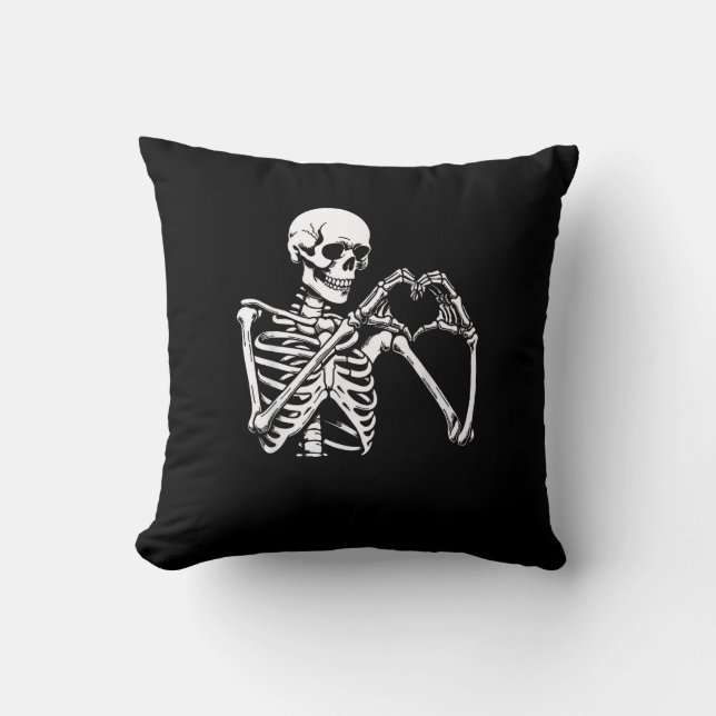 Coussin Squelette Mains Coeur Signer Halloween Costume Ret (Recto)