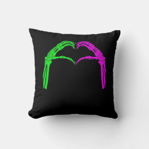 Coussin Squelette Mains Coeur Signer Retro Costume Hallowe