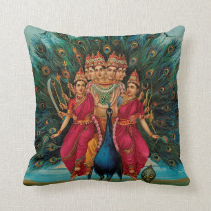 Coussin Sri Shanmukaha Subramania Swami par Raja Ravi Varm