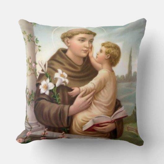 Coussin St Anthony de bébé Jésus de Padoue (Recto)