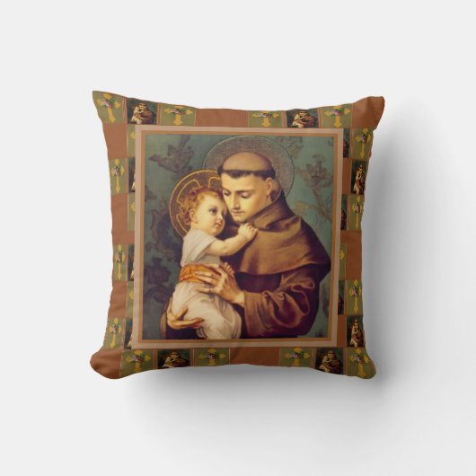 Coussin St Anthony de Padoue avec le bébé Jésus (Recto)