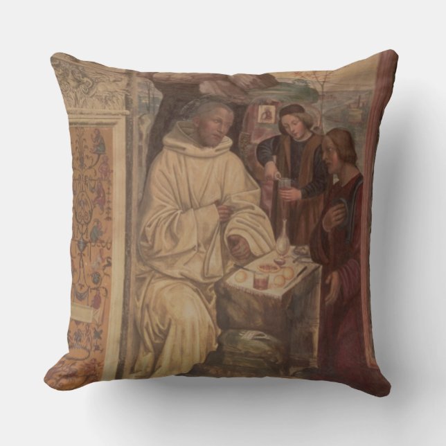 Coussin St Benoît contre un paysage, de la vie o (Recto)