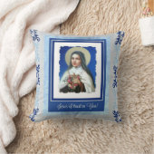 Coussin St bleu Therese la petite fleur avec la citation (Couverture)