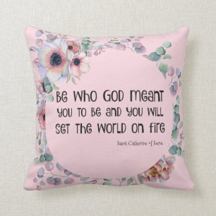 Coussin St Catherine des roses de citation de Sienne