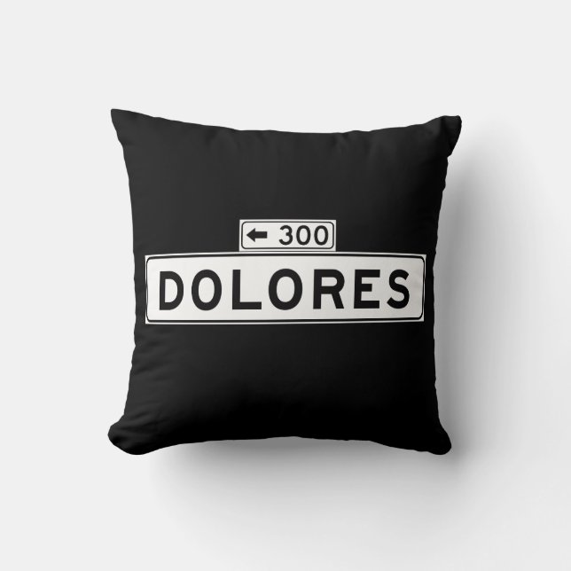 Coussin St de Dolores, plaque de rue de San Francisco (Recto)