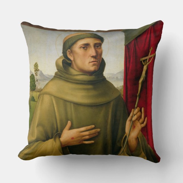 Coussin St Francis d'Assissi, c.1490 (tempera sur le (Recto)