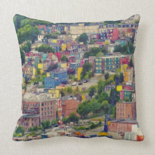 Coussin St John's Terre-Neuve Canada Peinture colorée