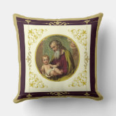 Coussin St Joseph et le catholique de Jésus d'enfant (Verso)