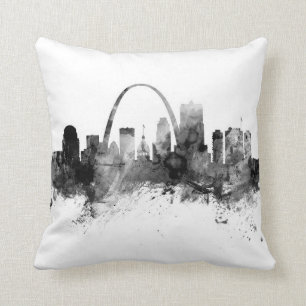 Coussin St Louis Missouri Skyline Black White