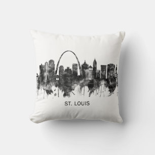 Coussin St. Louis Missouri Skyline BW