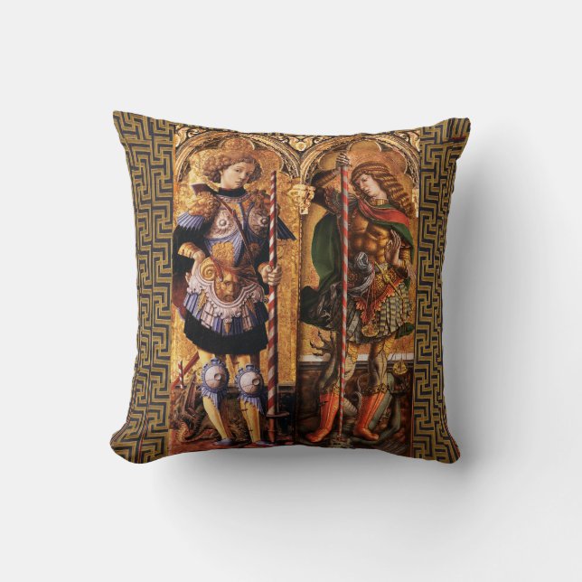 Coussin St Michael Archangel et Saint George avec Dragon (Recto)