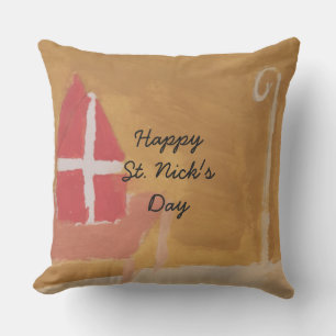 Coussin St. Nick's Day Dutch Sinterklaas Watercolor Miter