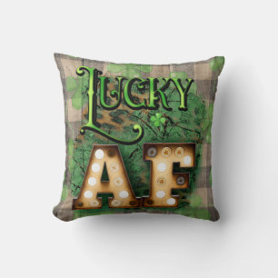 Coussin St. Patrick's Day Lucky AF Irish Marquee Lights