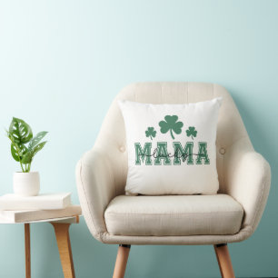 Coussin St. Patricks Day Lucky Mama avec des Clovers verts