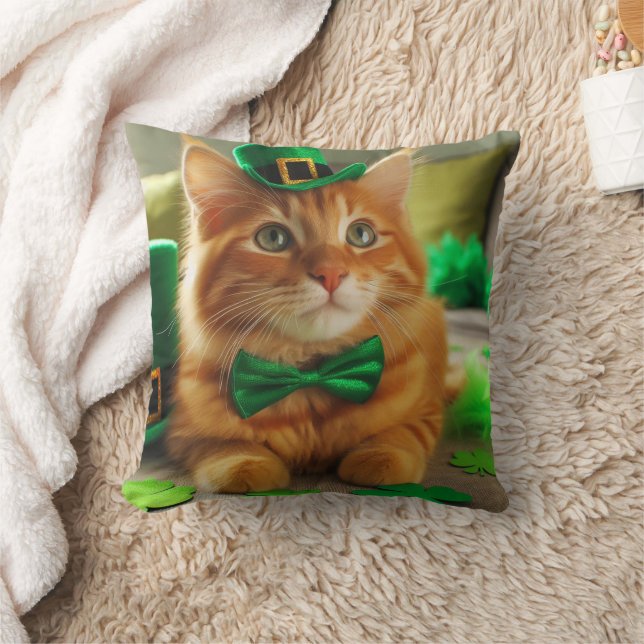 Coussin St Patrick's Day Orange Tabby (Couverture)