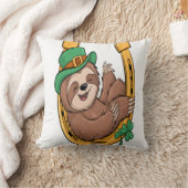 Coussin St Patrick's Day Sloth Horseshoe Lucky (Couverture)