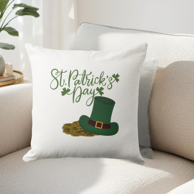 Coussin St. Patrick's Day Throw Pillow (Créateur téléchargé)