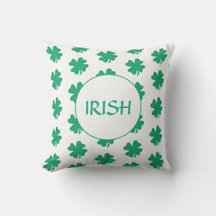 Coussin St Patrick's Day Vert Shamrock feuille Motif irlan