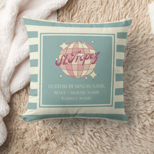 Coussin St Saint Tropez accueil décoration bateau pastel