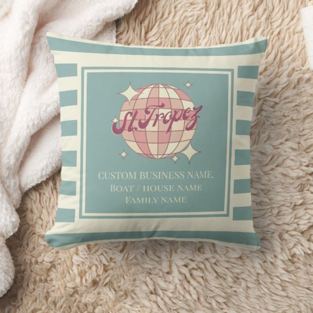 Coussin St Saint Tropez accueil décoration bateau pastel (Créateur téléchargé)