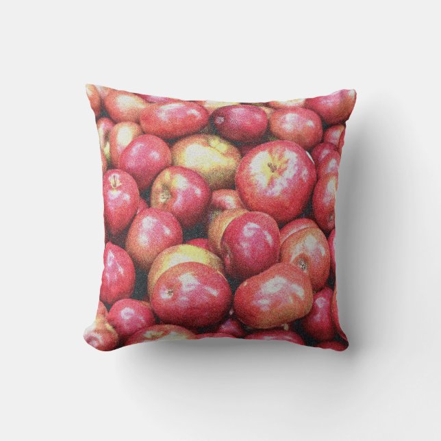 Coussin "Stack of Red Apples Fruit" Photo mignonne. Comman (Recto)