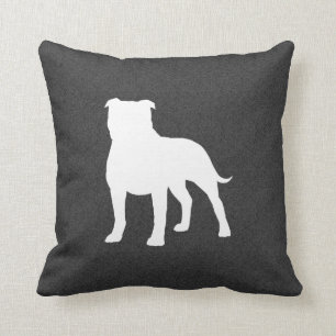 Coussin Staffordshire Bull Terrier Silhouette