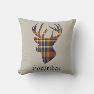 Coussin Stag Head Scottish Tartan Motif personnalisé