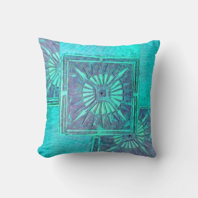 Coussin STAR DU MATIN, Aqua Blue Turquase (Recto)