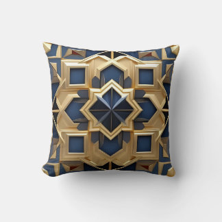 Coussin Star géométrique marine et or - Pilote à lancer Ma