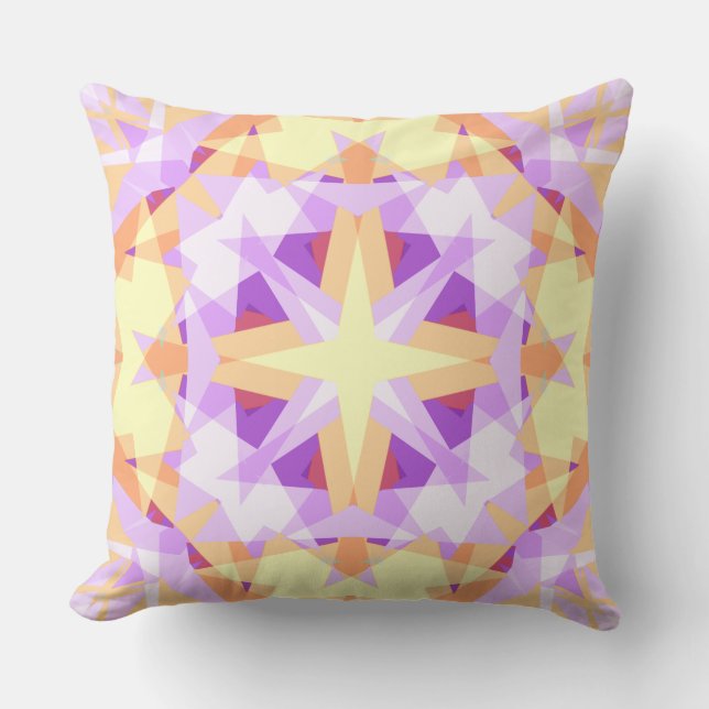 Coussin Star moderne Noël Festive violet or jaune (Recto)