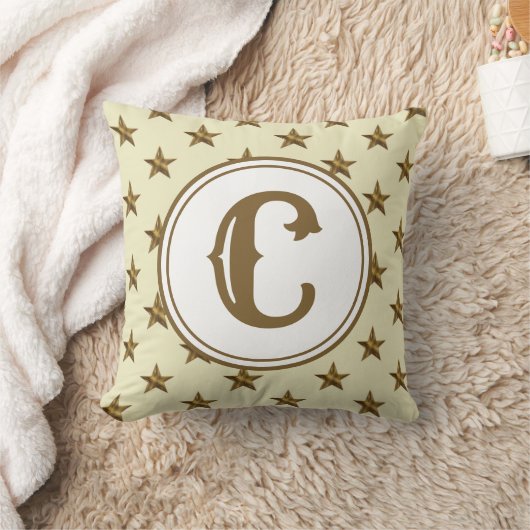 Coussin Star Monogram Rustic Western Mariage Keepsaké (Couverture)
