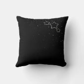 Coussin Star Trio en noir et blanc avec message et nom (Verso)