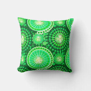 Coussin Starburds et pingwheel, vert pin foncé