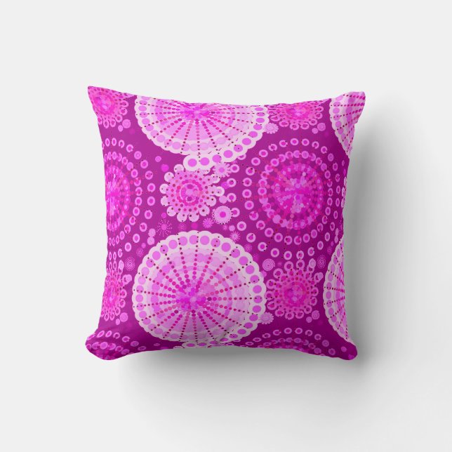 Coussin Starbursts et moulinets, violet améthyste (Recto)