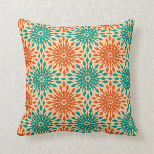 Coussin Starburt génial Teal et conception orange